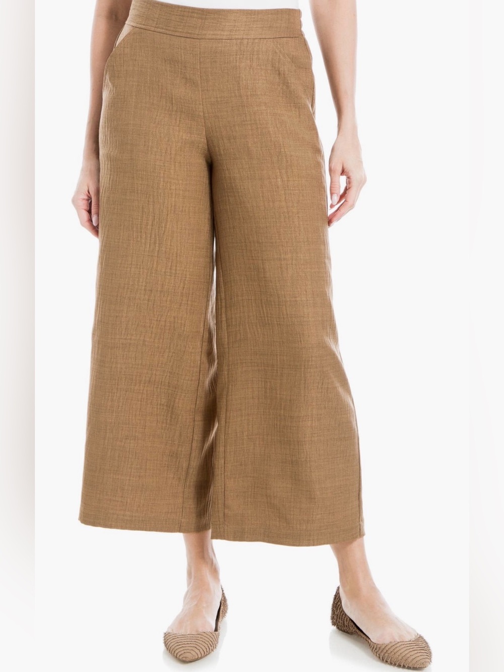 Max Studio Textured Wide-Leg Pants in  Brown. NWT